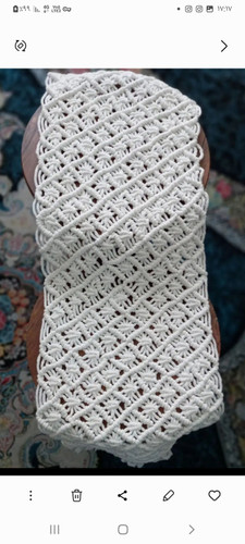 رانر مکرومه بافی مدل لوزی نخ پنبه کتان