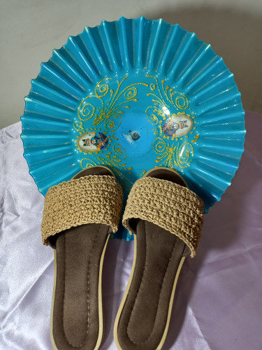 صندل مکرومه بافی مدل الیا نخ رافیا