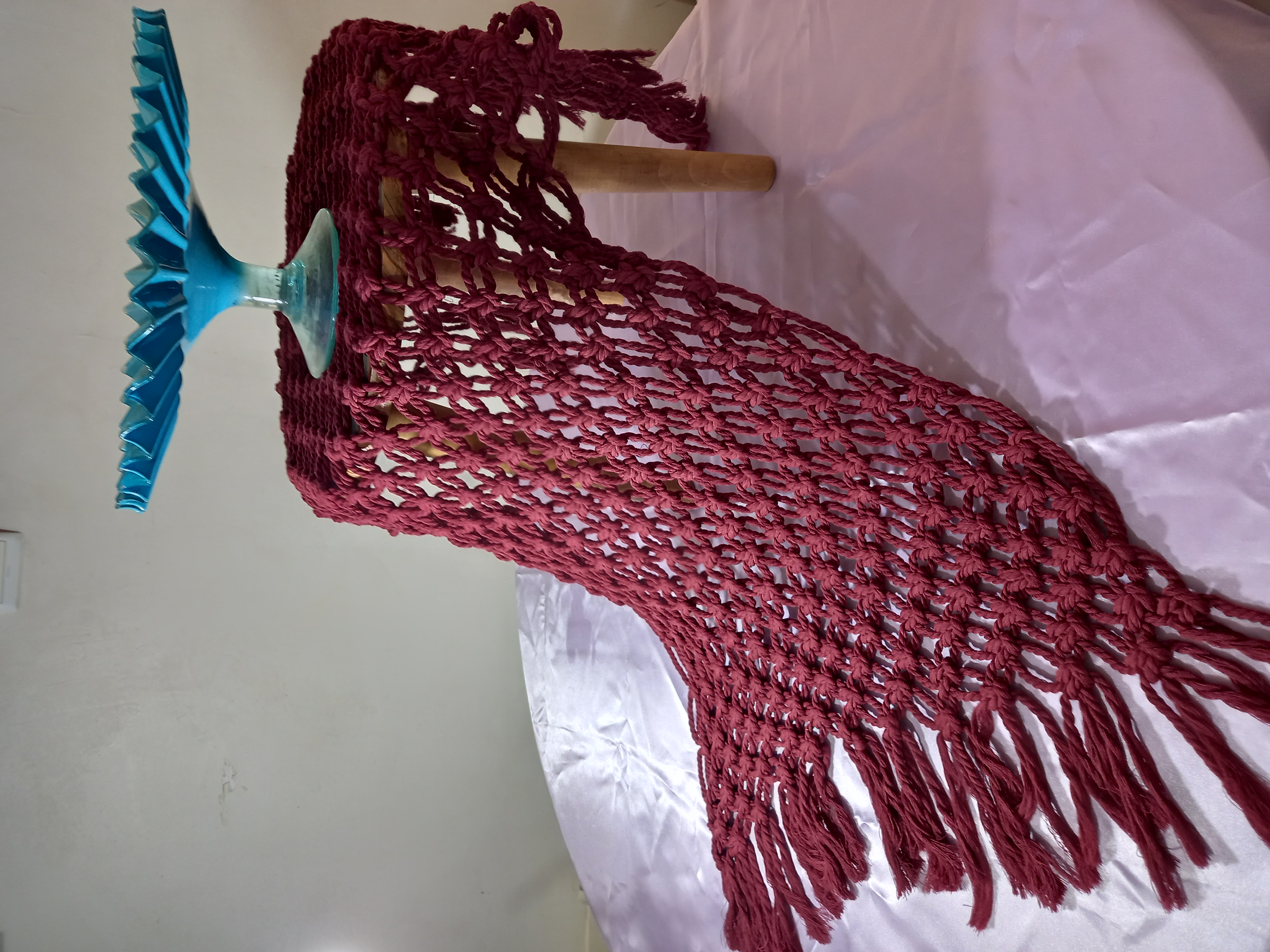 رانر مکرومه بافی مدل توری نخ پنبه کتان