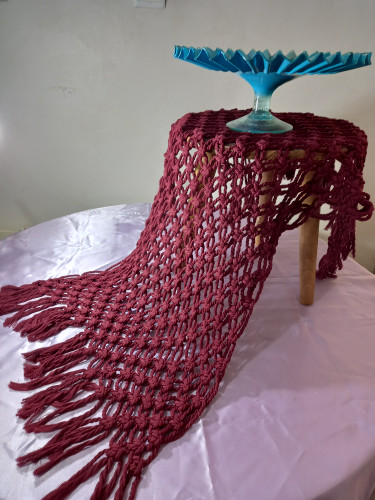 رانر مکرومه بافی مدل توری نخ پنبه کتان